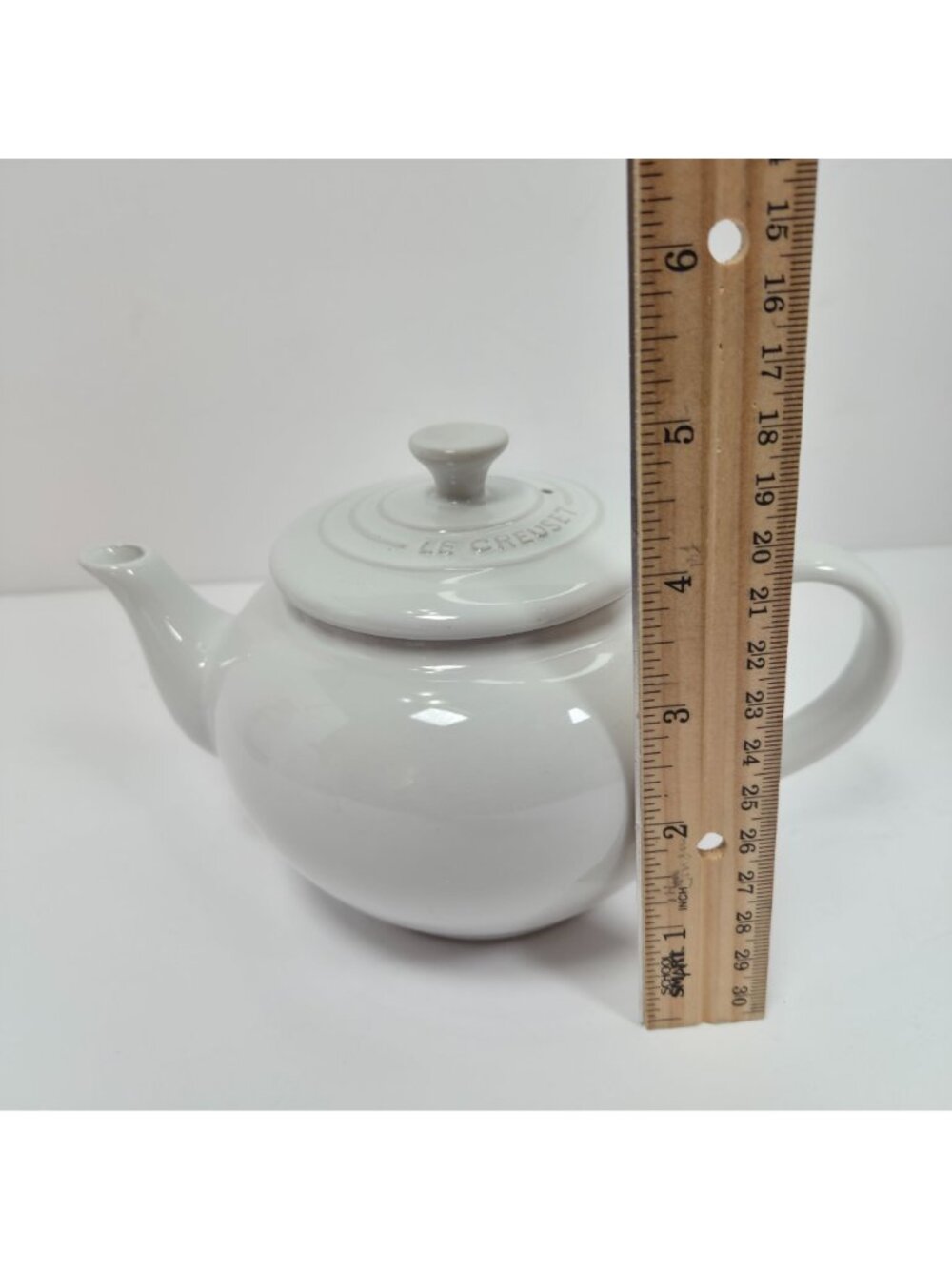 Le Creuset White Ceramic Teapot With Infuser Sturdy Handle & Lid - Picture 11 of 11